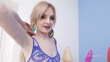 Wet secretary gets double pussy filled in wild office desk submission