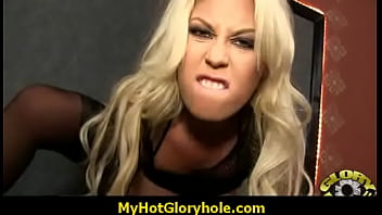 Hottie girl swallows massive cock in changing room gloryhole 21