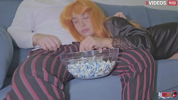 My dick gets hard when my stepmom and i are watching a movie she starts sucking it and we fuck