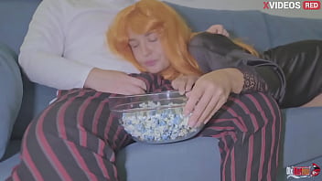 My dick gets hard when my stepmom and i are watching a movie she starts sucking it and we fuck