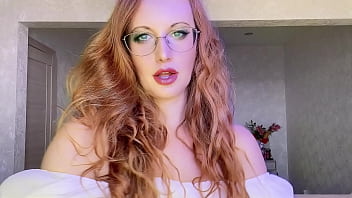 Redhead milf dirty talks & teases her sexy lips and horny face