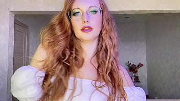 Redhead milf dirty talks & teases her sexy lips and horny face
