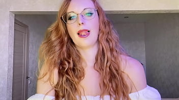 Redhead milf dirty talks & teases her sexy lips and horny face