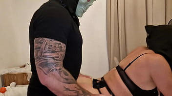 Halloween creepy sick fuck cums on her butt