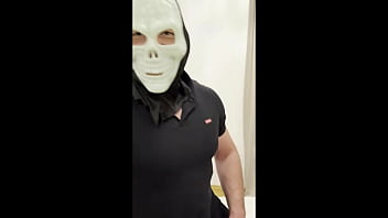 Halloween creepy sick fuck cums on her butt