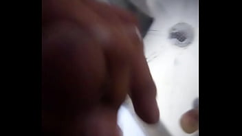 Cute petite latina cums in the bathroom