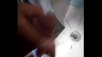 Cute petite latina cums in the bathroom