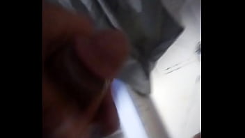 Cute petite latina cums in the bathroom