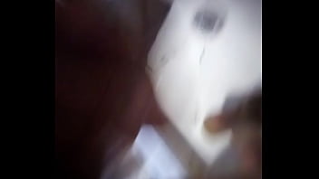 Cute petite latina cums in the bathroom