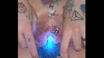New amateur side show early winter special progress on stretching my piss hole watch my smooth wet pussy cum from the training big natural tits glowstick show watch till the end