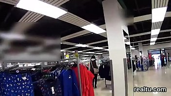 Czech chick gets seduced in the mall and rode in pov