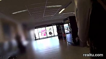 Czech chick gets seduced in the mall and rode in pov