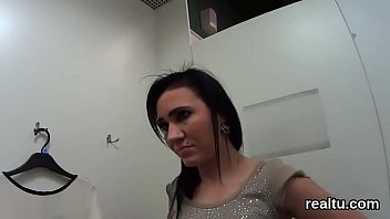 Czech chick gets seduced in the mall and rode in pov