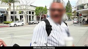 Tight teen fucks a man in front of the camera for cash 10