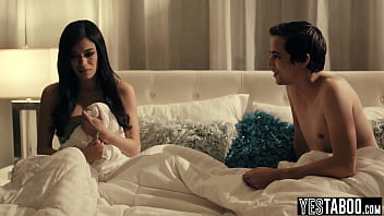 Stepsister gets her big tits latina teen bestie for her horny stepbrother to fuck