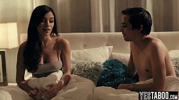 Stepsister gets her big tits latina teen bestie for her horny stepbrother to fuck