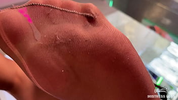 Smelly nylon feet in front of your face teasing you Smelly nylon feet in front of your face teasing you