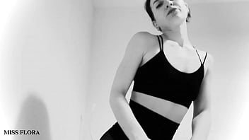 Fishnet tights ass and feet tease in black and white