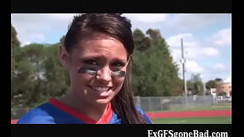 Horny football player getting filmed