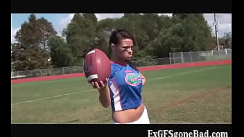 Horny football player getting filmed