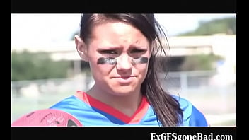 Horny football player getting filmed