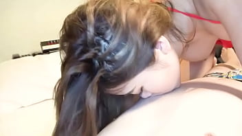 Japanese brunette beauty slender amateur with beautiful breasts blowjob and creampie sex with shaved pussy uncensored asian hentai black gal