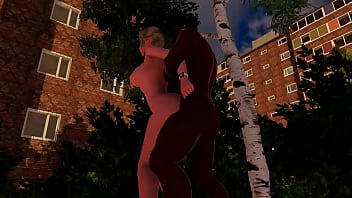 3dxmeredian girl gets clapped in a public space