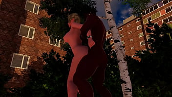 3dxmeredian girl gets clapped in a public space