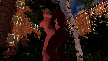 3dxmeredian girl gets clapped in a public space