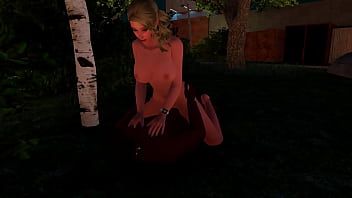 3dxmeredian girl gets clapped in a public space