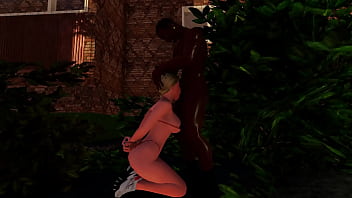 3dxmeredian girl gets clapped in a public space