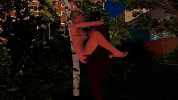 3dxmeredian girl gets clapped in a public space