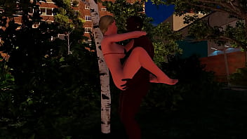 3dxmeredian girl gets clapped in a public space