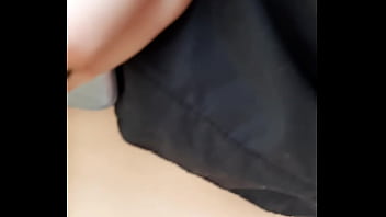 Playing with her belly button in the park part 1