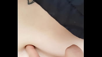 Playing with her belly button in the park part 1