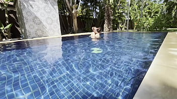 Stepsiblings get wild in the pool while alone
