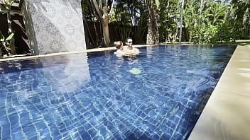 Stepsiblings get wild in the pool while alone