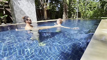 Stepsiblings get wild in the pool while alone