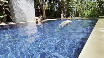 Stepsiblings get wild in the pool while alone