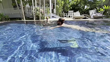 Stepsiblings get wild in the pool while alone