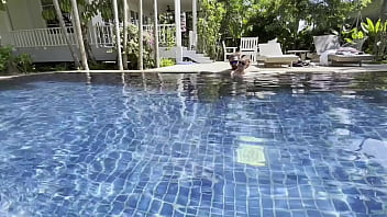 Stepsiblings get wild in the pool while alone