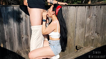 Bts risky outdoor facefuck and cum in throat we did it at the hunting tower