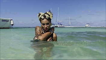 Monika fox swims naked in atlantic ocean & pees on beach free