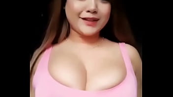 Girl with busty breast dances