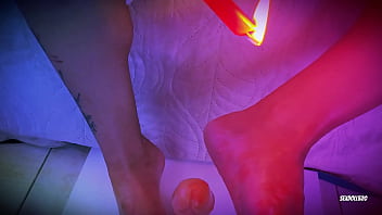 Watch what my foot does to you hot candle wax