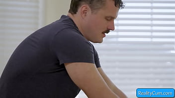 Watch naughty busty client enjoying sex massage and deep cunt finger and licking