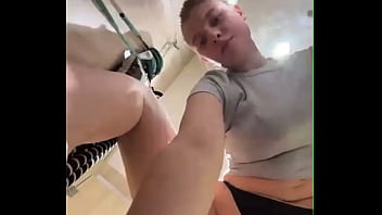 Extreme masturbating in the locker room