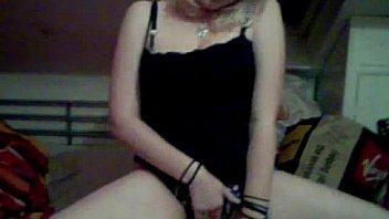 Sexy blonde cutie masturbates on live webcam