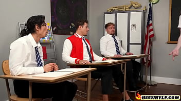 If they want an a they all have to cum on the teacher's face with alaina taylor