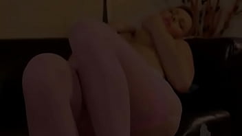 Pink pantyhose and super charming boobs